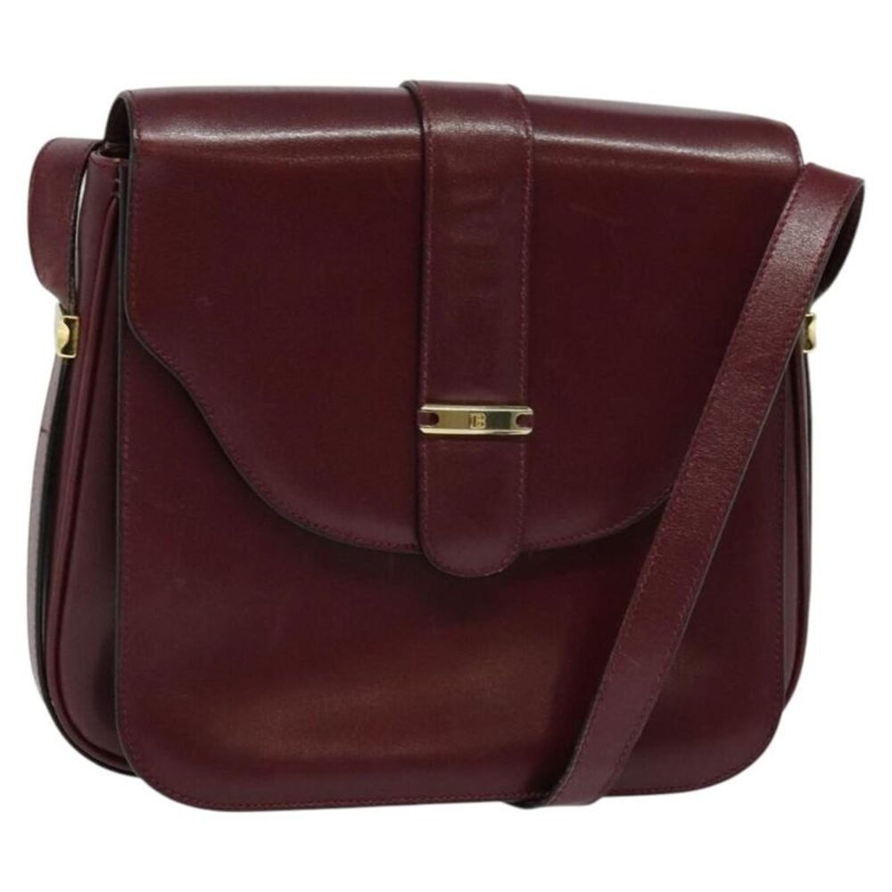 Bally Vintage Leather Burgundy Leather Shoulder Bag Bag